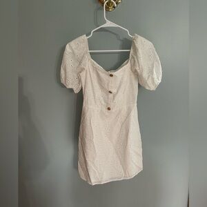White eyelet dress by Shein